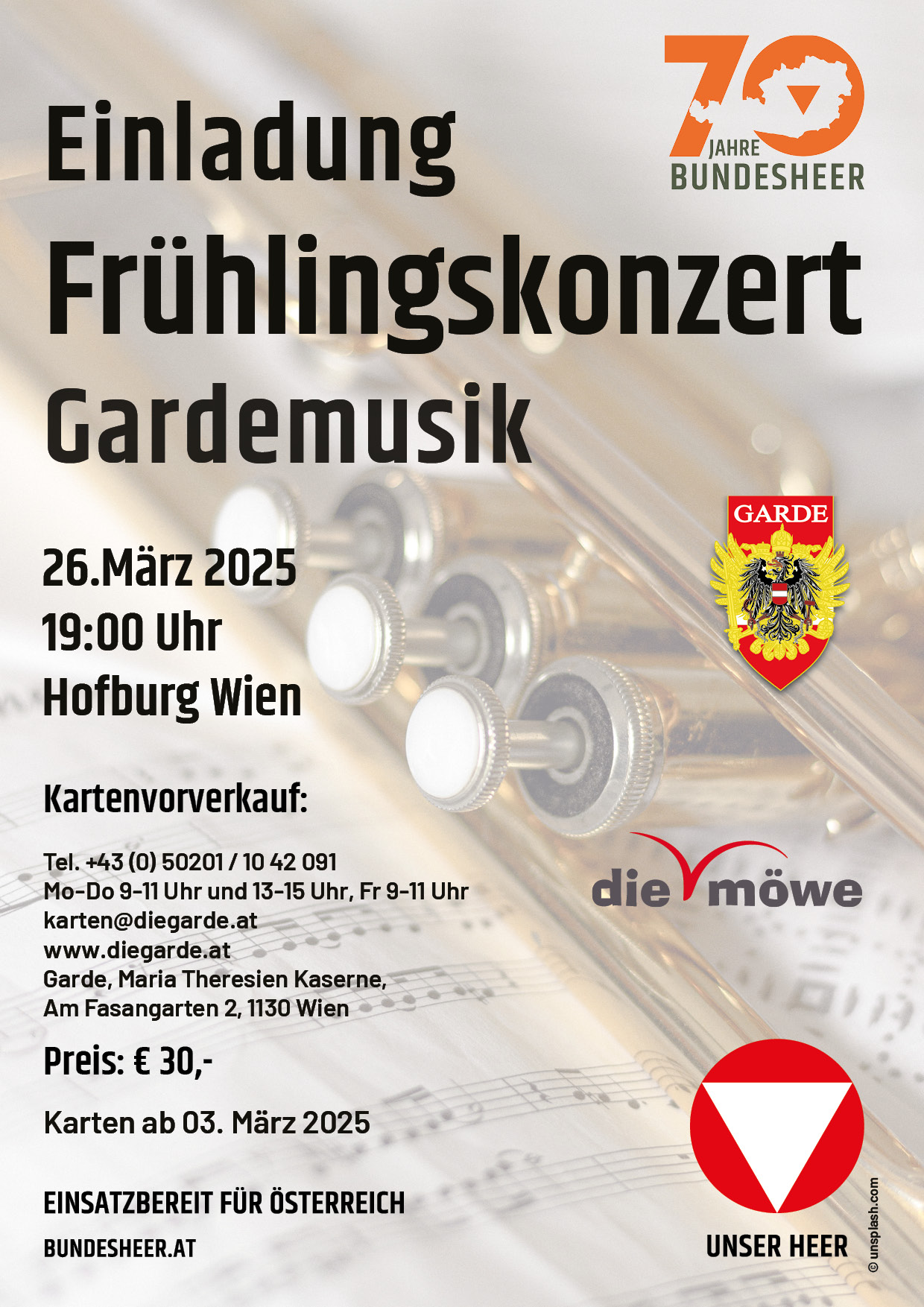 Gardemusik Frühlingskonzert Benefiz die möwe