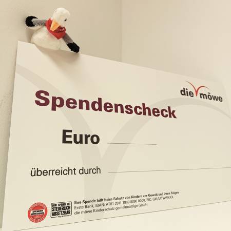 Unternehmensspenden Einzelspende Spendenscheck